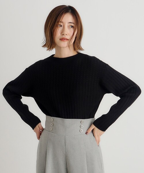 grove（グローブ）の「◆【毛玉軽減／洗える】ミニケーブルニット（ニット/セーター・レディース・オフホワイト/ブラック/ブラウン系/レッド系/ライトグレー系9・02/03/01/04/05）」の19枚目の写真