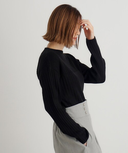 grove（グローブ）の「◆【毛玉軽減／洗える】ミニケーブルニット（ニット/セーター・レディース・オフホワイト/ブラック/ブラウン系/レッド系/ライトグレー系9・02/03/01/04/05）」の20枚目の写真