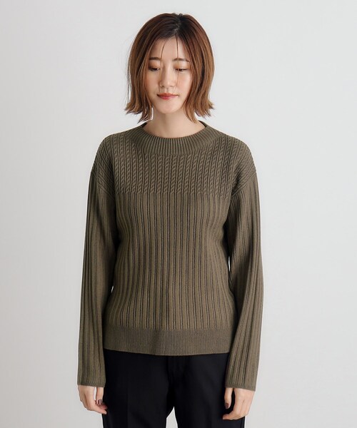 セール】【毛玉軽減／洗える】ミニケーブルニット（ニット/セーター