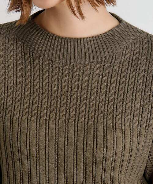 grove（グローブ）の「◆【毛玉軽減／洗える】ミニケーブルニット（ニット/セーター・レディース・オフホワイト/ブラック/ブラウン系/レッド系/ライトグレー系9・02/03/01/04/05）」の6枚目の写真