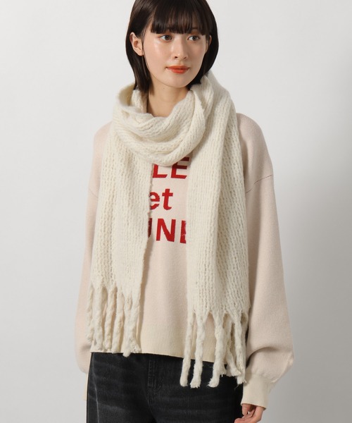 LAKOLE（ラコレ）の「ラッセルニットマフラー / 133333（マフラー・レディース・ライトグリーン/ブルー/オフホワイト/ベージュ・FREE）」の15枚目の写真