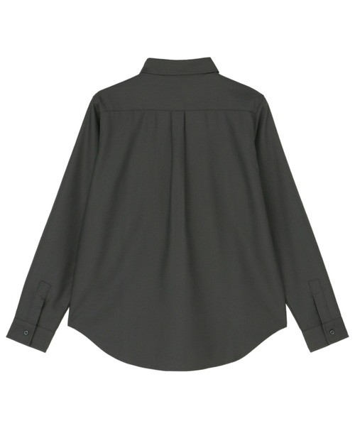 TOKYO SHIRTS（トウキョウシャツ）の「ウールライク レギュラー レディース長袖カジュアルシャツ（シャツ/ブラウス・レディース・チャコール/ピンク/ブラック/オフホワイト・LL/M/L）」の13枚目の写真