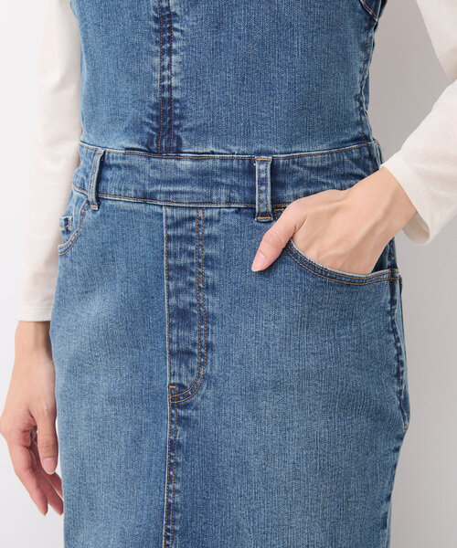 デニムビスチェワンピース ブルー 38 ラブティックボンボン La