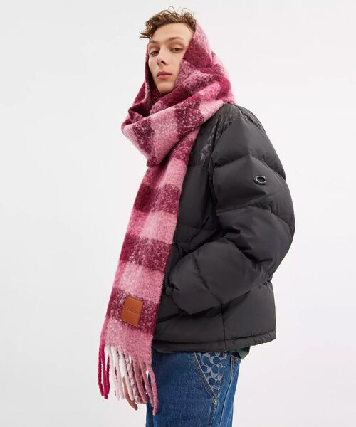 coach ローズカラーチェックマフラー⚠️人気商品早い者勝ち⚠️ COACH（コーチ）の「オーバーサイズド プラッド マフラー