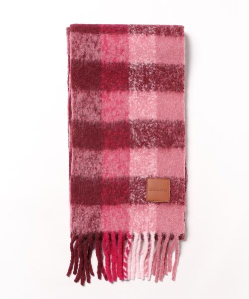 coach ローズカラーチェックマフラー⚠️人気商品早い者勝ち⚠️ COACH（コーチ）の「オーバーサイズド プラッド マフラー