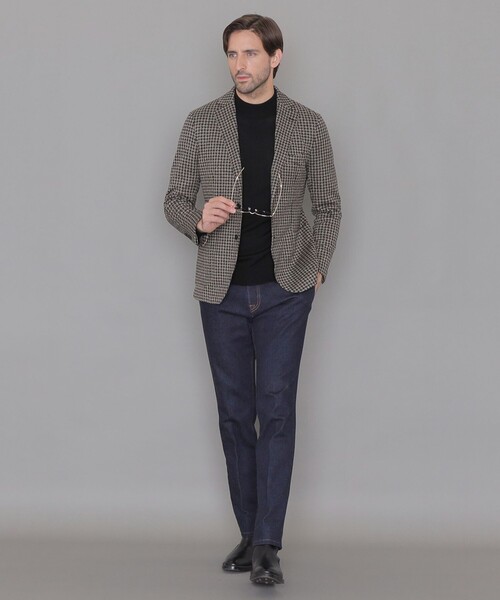MACKINTOSH LONDON(マッキントッシュ ロンドン)の「【FLEX JERSEY】【ROMA/ローマ】ハウンドトゥースジャケット(テーラードジャケット・メンズ・ダークネイビー・36/40/38)」の2枚目の写真