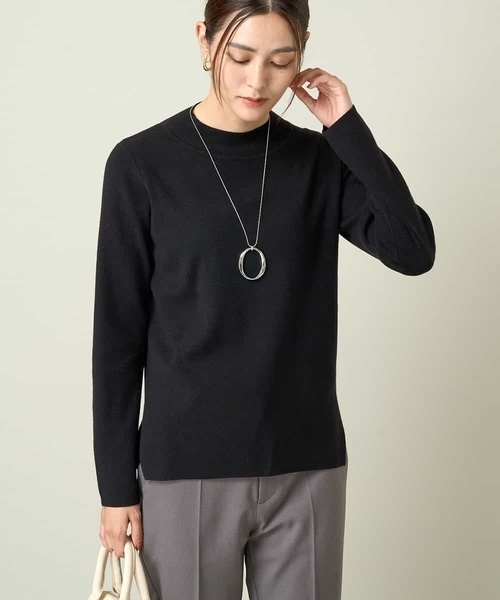 a.v.v（アーヴェヴェ）の「【洗える】プチハイネックニット【アンサンブル対応】（ニット/セーター・レディース・ブルー/グレー/アイボリー/ブラック/オレンジ/ミント/ライトグレー/レッド/ネイビー・34/36/38/42/40）」の3枚目の写真