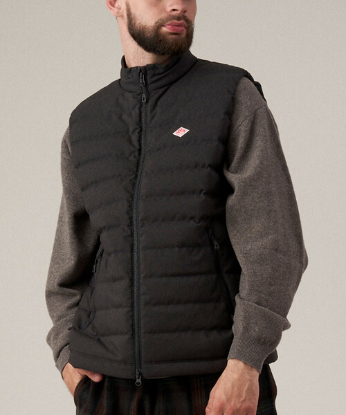 DANTON（ダントン）の「MEN'S WOOL LIKE POLYESTER MIDDLE DOWN STAND COLLAR VEST（ダウンベスト・メンズ・ネイビー/チャコール・XS/L/S/M/XXL/XL）」の4枚目の写真