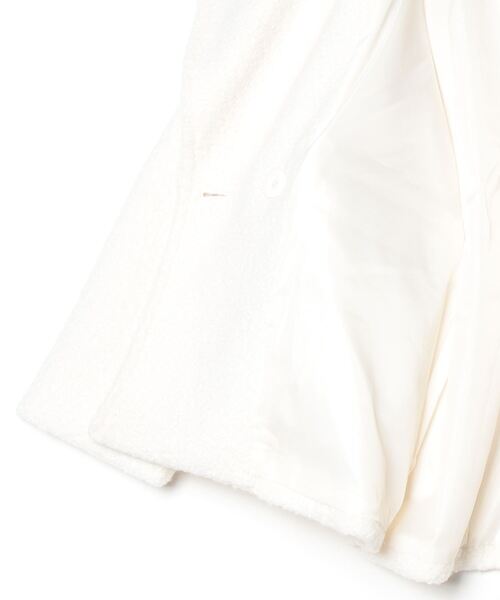 Per sist ence（パーシエンス）の「ビックカラーブークレミドル丈オーバーサイズジャケット（テーラードジャケット・レディース・オフホワイト/グレー系/ブラック・FREE）」の5枚目の写真