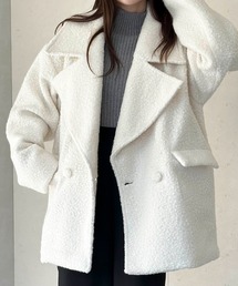 Per sist ence | ビックカラーブークレミドル丈オーバーサイズジャケット(テーラードジャケット)