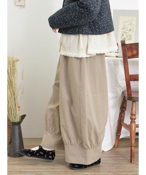 Samansa Mos2(サマンサ モスモス)の「柄アソート裾切替ワイドパンツ(その他パンツ・レディース・ブラウン/モカ/ベージュ/ブラック・F)」の4枚目の写真