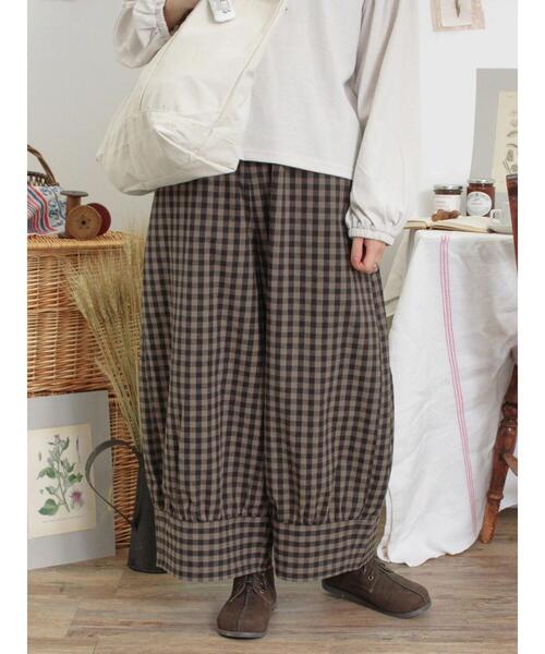 Samansa Mos2(サマンサ モスモス)の「柄アソート裾切替ワイドパンツ(その他パンツ・レディース・ブラウン/モカ/ベージュ/ブラック・F)」の16枚目の写真