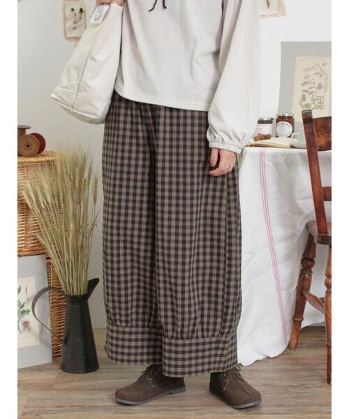 Samansa Mos2(サマンサ モスモス)の「柄アソート裾切替ワイドパンツ(その他パンツ・レディース・ブラウン/モカ/ベージュ/ブラック・F)」の18枚目の写真