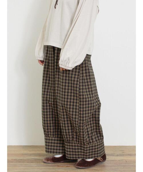 Samansa Mos2(サマンサ モスモス)の「柄アソート裾切替ワイドパンツ(その他パンツ・レディース・ブラウン/モカ/ベージュ/ブラック・F)」の6枚目の写真