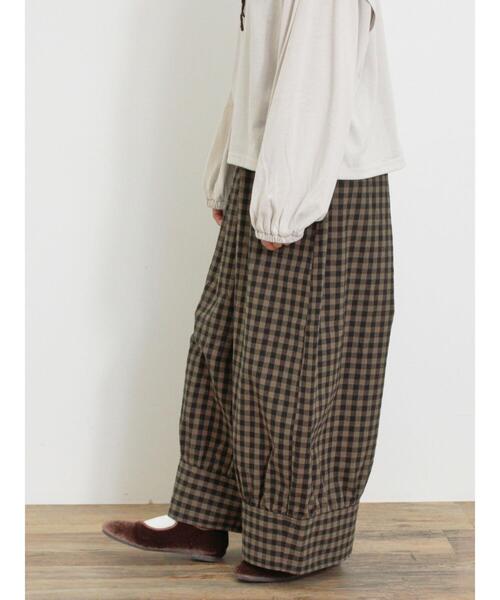 Samansa Mos2(サマンサ モスモス)の「柄アソート裾切替ワイドパンツ(その他パンツ・レディース・ブラウン/モカ/ベージュ/ブラック・F)」の7枚目の写真