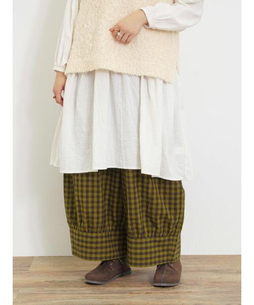 Samansa Mos2(サマンサ モスモス)の「柄アソート裾切替ワイドパンツ(その他パンツ・レディース・ブラウン/モカ/ベージュ/ブラック・F)」の10枚目の写真