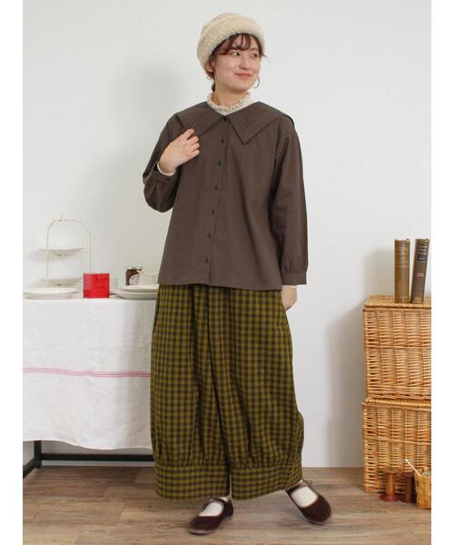 Samansa Mos2(サマンサ モスモス)の「柄アソート裾切替ワイドパンツ(その他パンツ・レディース・ブラウン/モカ/ベージュ/ブラック・F)」の13枚目の写真