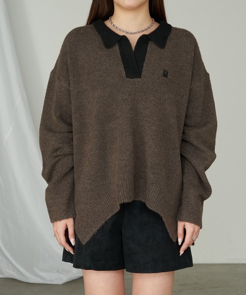 RAY CASSIN(レイカズン)の「【WEB限定 リバイバル】スキッパーポロ刺繍ニット(ニット/セーター・レディース・ホワイト系その他2/レッド/チャコールグレー/ブラウン系その他2・FREE)」の19枚目の写真