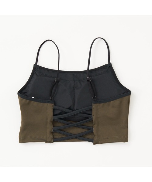 repipi armario（レピピ アルマリオ）の「repipi armario/レピピアルマリオ キッズ パッド付き 編み上げ バックスタイル キャミブラ ショート丈 半袖 Tシャツ セットアイテム（Tシャツ/カットソー・キッズ・ホワイト/ブラック・140cm/160cm/170cm/150cm）」の6枚目の写真