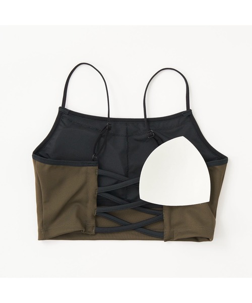 repipi armario（レピピ アルマリオ）の「repipi armario/レピピアルマリオ キッズ パッド付き 編み上げ バックスタイル キャミブラ ショート丈 半袖 Tシャツ セットアイテム（Tシャツ/カットソー・キッズ・ホワイト/ブラック・140cm/160cm/170cm/150cm）」の7枚目の写真