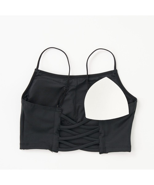 repipi armario（レピピ アルマリオ）の「repipi armario/レピピアルマリオ キッズ パッド付き 編み上げ バックスタイル キャミブラ ショート丈 半袖 Tシャツ セットアイテム（Tシャツ/カットソー・キッズ・ホワイト/ブラック・140cm/160cm/170cm/150cm）」の13枚目の写真