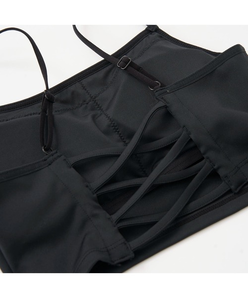 repipi armario（レピピ アルマリオ）の「repipi armario/レピピアルマリオ キッズ パッド付き 編み上げ バックスタイル キャミブラ ショート丈 半袖 Tシャツ セットアイテム（Tシャツ/カットソー・キッズ・ホワイト/ブラック・140cm/160cm/170cm/150cm）」の14枚目の写真