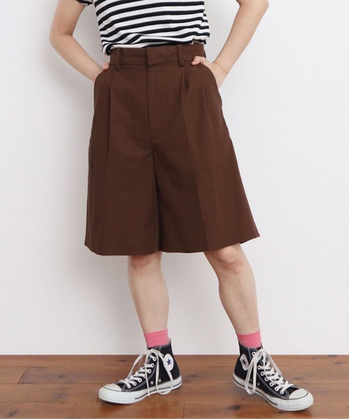 CHILD WOMAN(チャイルドウーマン)の「強撚ツイル マーベルトハーフパンツ(その他パンツ・レディース・ネイビー/ブラウン/ブラウン系その他・36/38)」の3枚目の写真