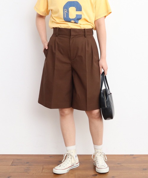 CHILD WOMAN(チャイルドウーマン)の「強撚ツイル マーベルトハーフパンツ(その他パンツ・レディース・ネイビー/ブラウン/ブラウン系その他・36/38)」の11枚目の写真