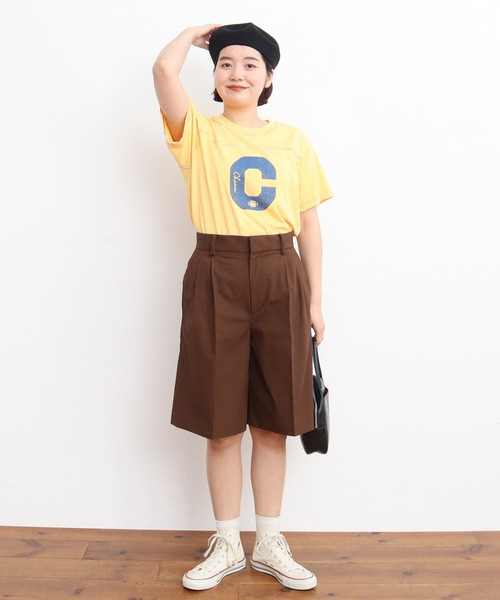 CHILD WOMAN(チャイルドウーマン)の「強撚ツイル マーベルトハーフパンツ(その他パンツ・レディース・ネイビー/ブラウン/ブラウン系その他・36/38)」の9枚目の写真