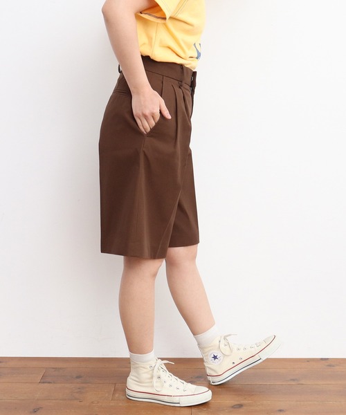 CHILD WOMAN(チャイルドウーマン)の「強撚ツイル マーベルトハーフパンツ(その他パンツ・レディース・ネイビー/ブラウン/ブラウン系その他・36/38)」の12枚目の写真