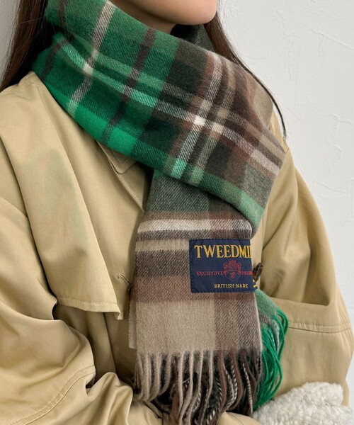 fredy emue（フレディエミュ）の「【TWEED MILL/ツイードミル】ウールチェックストール48（ストール/ショール・レディース・ブルー系その他4/ピンク系その他/グレー系その他/ホワイト系その他2/ブラック系その他/ブルー系その他/グリーン系その他・FREE）」の4枚目の写真