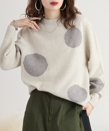 BoTT ニットセーター M ベージュ ドット模様 楽天市場】【OUTLET SALE】ニット《ミックス編み3Dジャガード