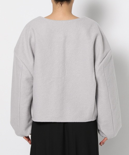 mysty woman（ミスティウーマン）の「金ボタンノーカラーカーディガン 289330（カーディガン/ボレロ・レディース・オフホワイト/ブラック/ライトグレー・FREE）」の10枚目の写真