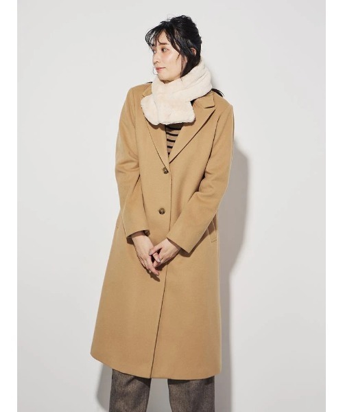 Perfect Suit FActory(パーフェクトスーツファクトリー)の「フェイクファーティペット ホワイト/チャコールグレー(マフラー・レディース・オフホワイト/チャコールグレー・FREE)」の1枚目の写真