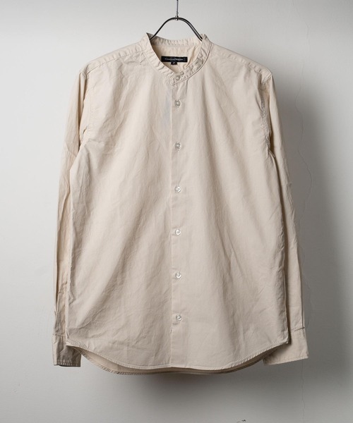 garsonwave（ギャルソンウェーブ）の「日本製洗いざらしコットンブロードノーカラーシャツ ナノファイン加工(GW)（シャツ/ブラウス・メンズ・シルバーグレー/ワインレッド/ライトピンク/ベージュ/ホワイト/ブラック/ネイビー/オリーブ/ブラック系/グリーン・LL/L/M）」の5枚目の写真