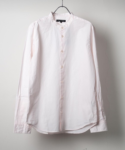 garsonwave（ギャルソンウェーブ）の「日本製洗いざらしコットンブロードノーカラーシャツ ナノファイン加工(GW)（シャツ/ブラウス・メンズ・シルバーグレー/ワインレッド/ライトピンク/ベージュ/ホワイト/ブラック/ネイビー/オリーブ/ブラック系/グリーン・LL/L/M）」の9枚目の写真