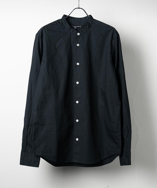 garsonwave（ギャルソンウェーブ）の「日本製洗いざらしコットンブロードノーカラーシャツ ナノファイン加工(GW)（シャツ/ブラウス・メンズ・シルバーグレー/ワインレッド/ライトピンク/ベージュ/ホワイト/ブラック/ネイビー/オリーブ/ブラック系/グリーン・LL/L/M）」の2枚目の写真