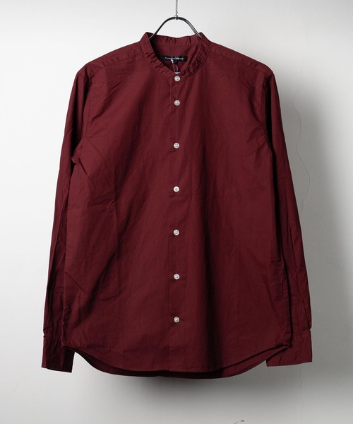 garsonwave（ギャルソンウェーブ）の「日本製洗いざらしコットンブロードノーカラーシャツ ナノファイン加工(GW)（シャツ/ブラウス・メンズ・シルバーグレー/ワインレッド/ライトピンク/ベージュ/ホワイト/ブラック/ネイビー/オリーブ/ブラック系/グリーン・LL/L/M）」の10枚目の写真