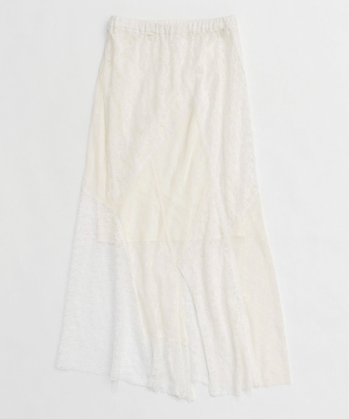 MAISON SPECIAL（メゾンスペシャル）の「Lace Fabric Docking Skirt/レースドッキングスカート（スカート・レディース・ブラック/ホワイト・38/36）」の14枚目の写真