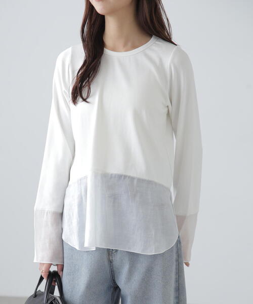 FREE'S MART（フリーズマート）の「[MFM]シアーコンビレイヤードカットソー（Tシャツ/カットソー・レディース・ホワイト/ホワイト系その他/オフホワイト/ホワイト系その他2・FREE）」の8枚目の写真