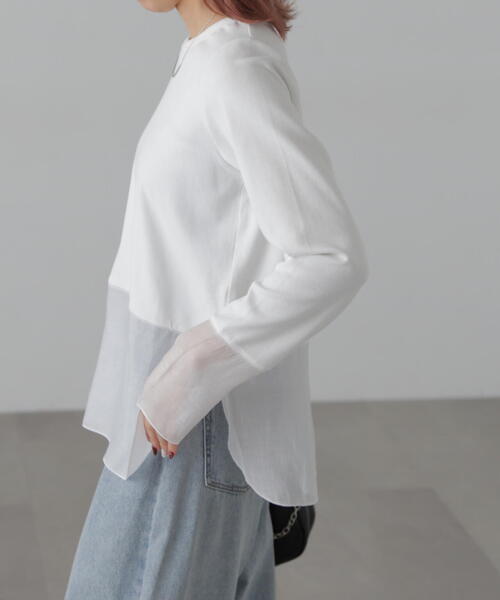 FREE'S MART（フリーズマート）の「[MFM]シアーコンビレイヤードカットソー（Tシャツ/カットソー・レディース・ホワイト/ホワイト系その他/オフホワイト/ホワイト系その他2・FREE）」の12枚目の写真