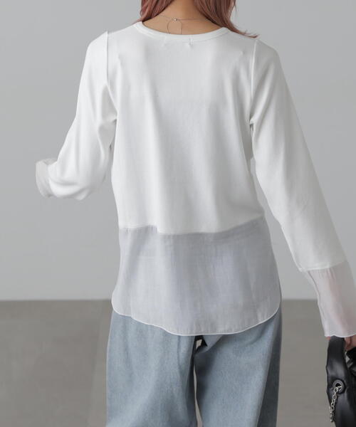 FREE'S MART（フリーズマート）の「[MFM]シアーコンビレイヤードカットソー（Tシャツ/カットソー・レディース・ホワイト/ホワイト系その他/オフホワイト/ホワイト系その他2・FREE）」の13枚目の写真