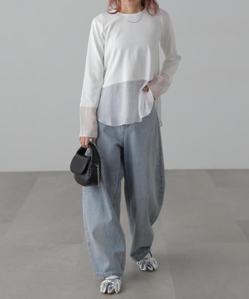 FREE'S MART（フリーズマート）の「[MFM]シアーコンビレイヤードカットソー（Tシャツ/カットソー・レディース・ホワイト/ホワイト系その他/オフホワイト/ホワイト系その他2・FREE）」の14枚目の写真