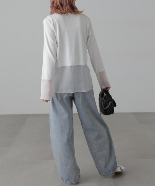 FREE'S MART（フリーズマート）の「[MFM]シアーコンビレイヤードカットソー（Tシャツ/カットソー・レディース・ホワイト/ホワイト系その他/オフホワイト/ホワイト系その他2・FREE）」の18枚目の写真