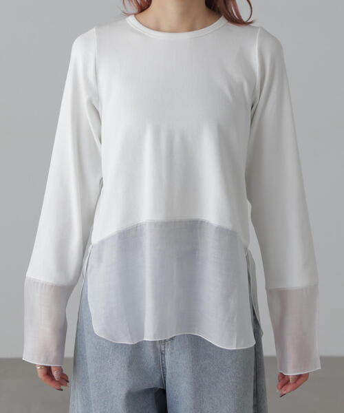 FREE'S MART（フリーズマート）の「[MFM]シアーコンビレイヤードカットソー（Tシャツ/カットソー・レディース・ホワイト/ホワイト系その他/オフホワイト/ホワイト系その他2・FREE）」の19枚目の写真