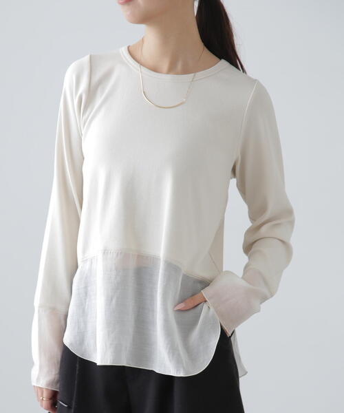 FREE'S MART（フリーズマート）の「[MFM]シアーコンビレイヤードカットソー（Tシャツ/カットソー・レディース・ホワイト/ホワイト系その他/オフホワイト/ホワイト系その他2・FREE）」の3枚目の写真