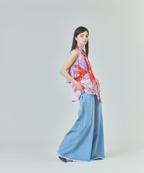 【関税込み】Monot ブルー レースアップ バギージーンズ LEVI'S ( リーバイス ) 578 バギー ジーンズ ワイドシルエット