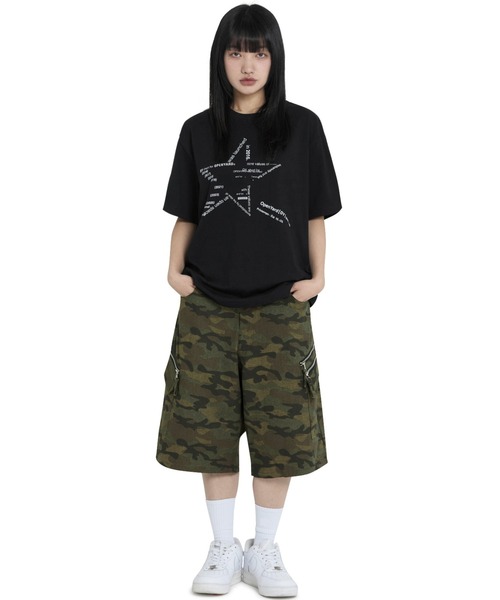 cargo short pants クロップド 7部丈 jorts カモ柄 cargo short pants クロップド 7部丈 jorts カモ柄