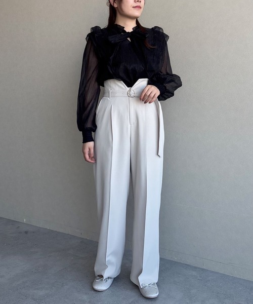 mysty woman（ミスティウーマン）の「バックルベルトストレートパンツ 315782（その他パンツ・レディース・ホワイト系その他/ピンク/ブラック・FREE）」の20枚目の写真