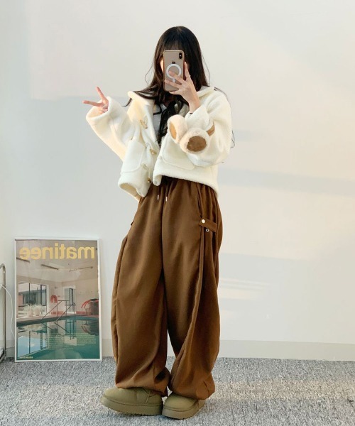 VIVID LADY(ビビッドレディー)の「ワイドパンツ バルーンシルエット ストリート(その他パンツ・レディース・ブラック/カーキ/ブラウン・FREE)」の13枚目の写真